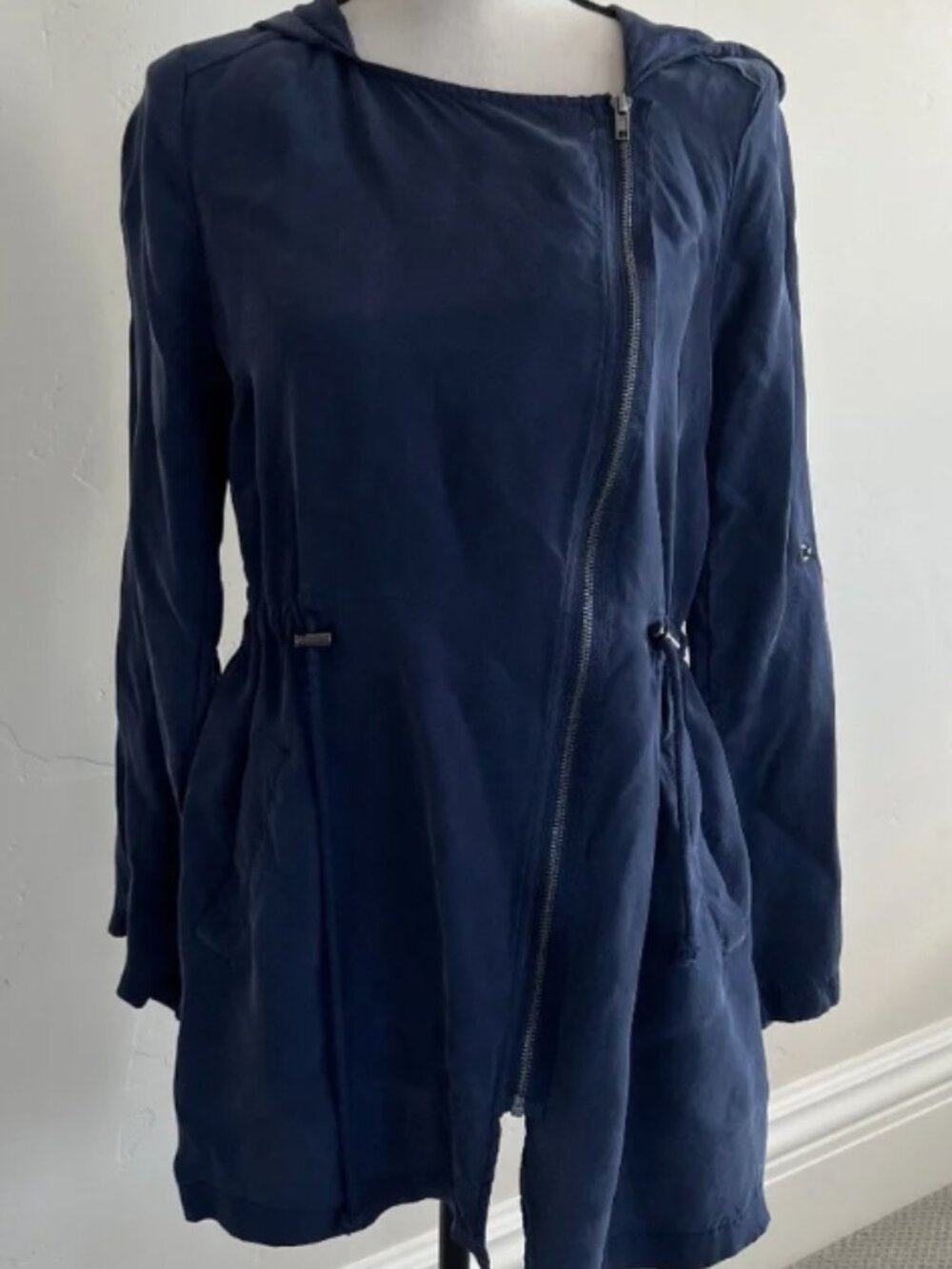 Melloday Navy Hooded Ankora Jacket – Size L (NWT)